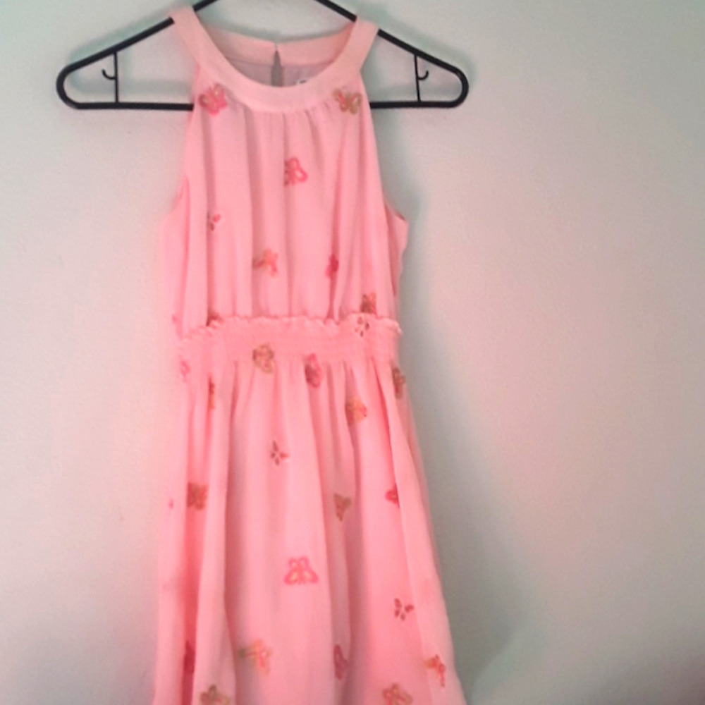 Pink dress with butterfly
